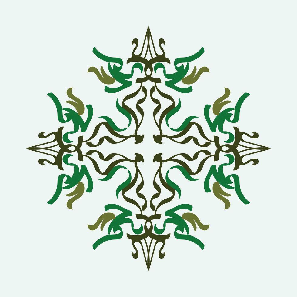 barok ontwerp elementen en ornamenten met groen kleur vector