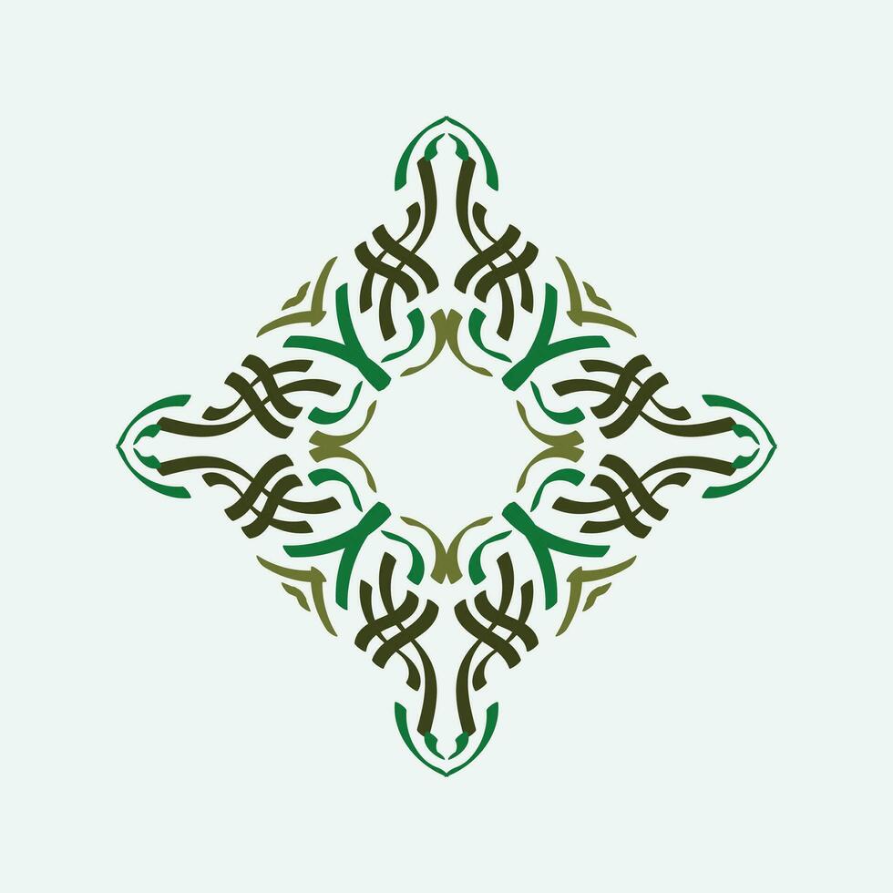 barok ontwerp elementen en ornamenten met groen kleur vector