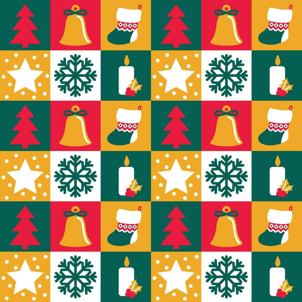 Kerstmis patroon Aan een bauhaus-stijl. minimalistische afdrukken. vector. vector
