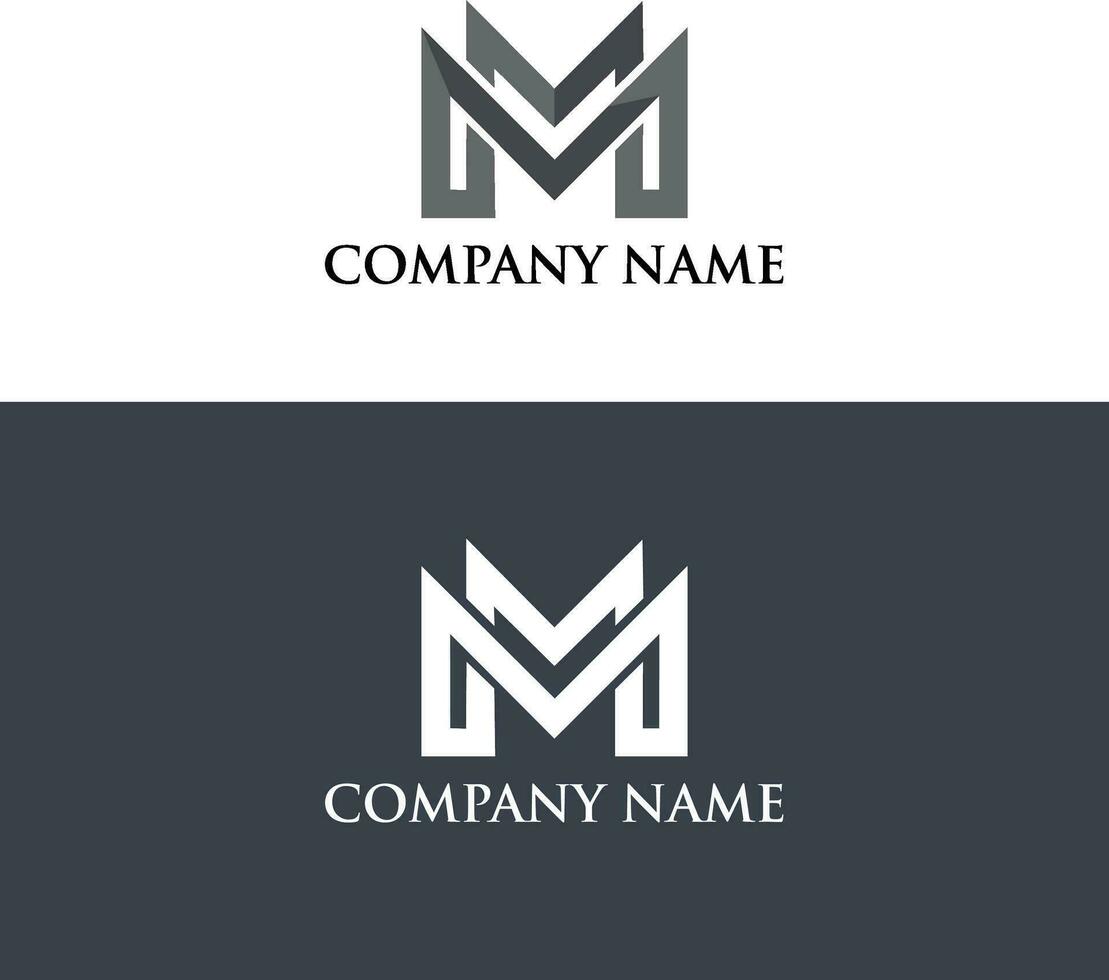 m brief logo ontwerp vector