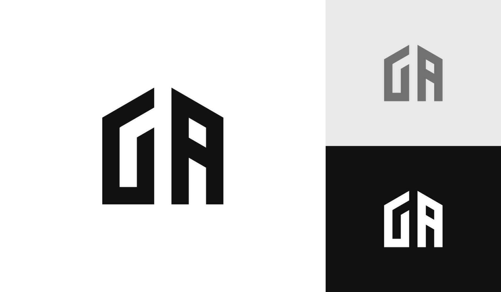 brief ga eerste met huis vorm logo ontwerp vector