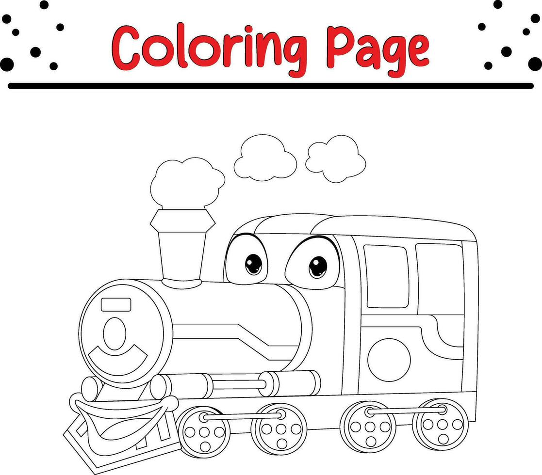 grappig trein geïsoleerd kleur bladzijde voor kinderen vector