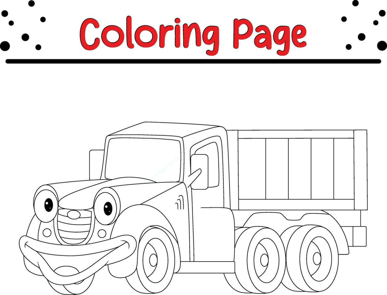 grappig grappig vrachtauto kleur bladzijde vector