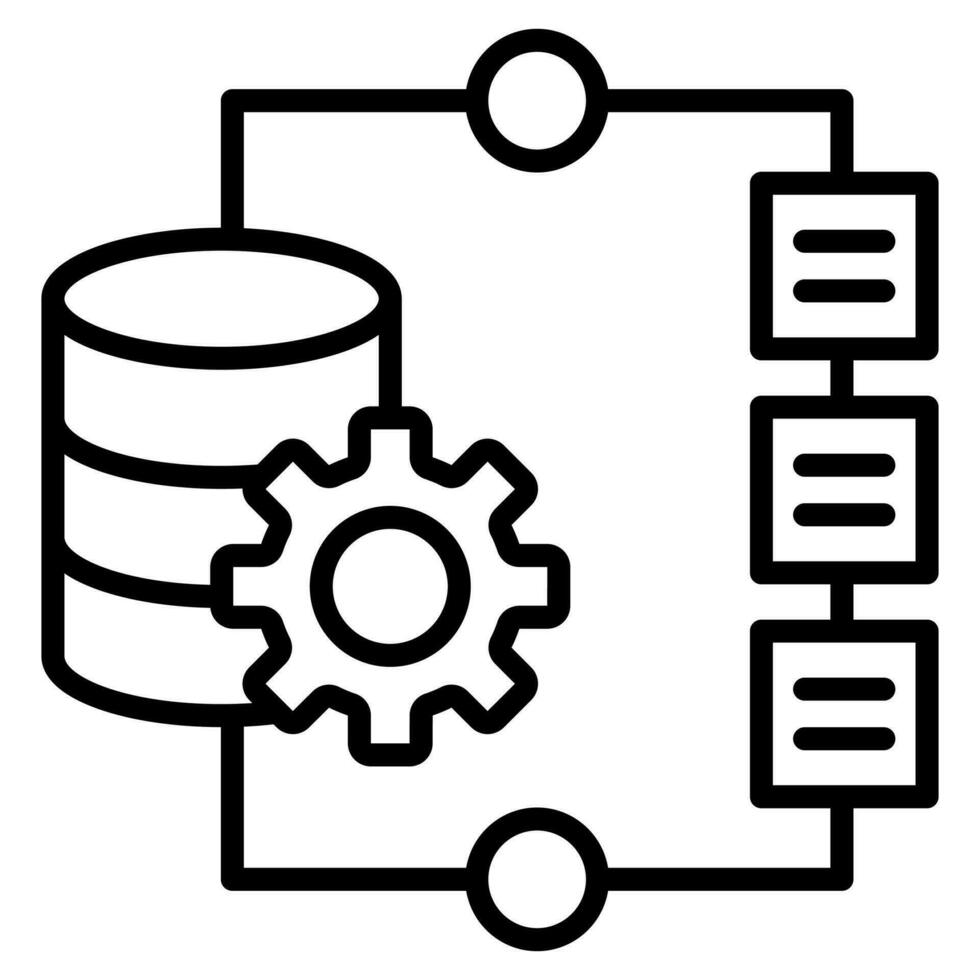 gegevens integratie icoon lijn vector illustratie