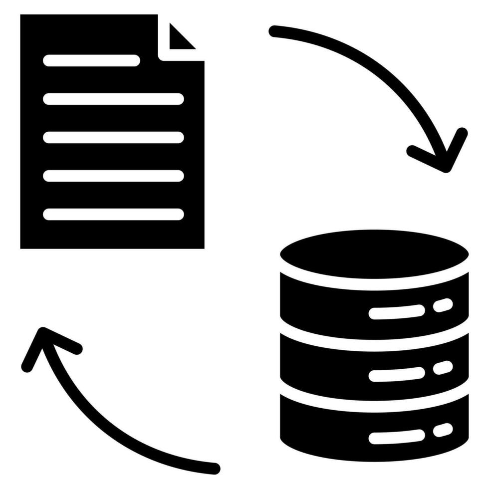 gegevens transformatie icoon lijn vector illustratie