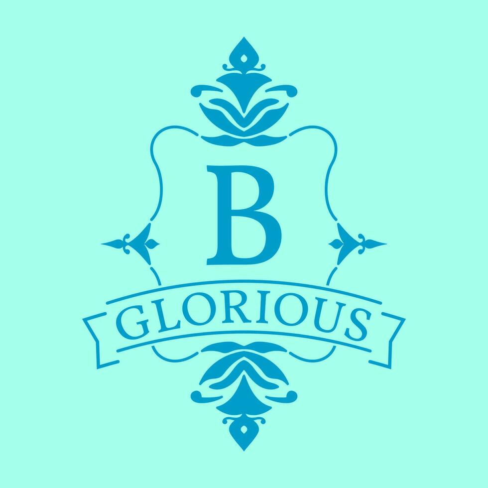 brief b glorieus eerste kader logo vector