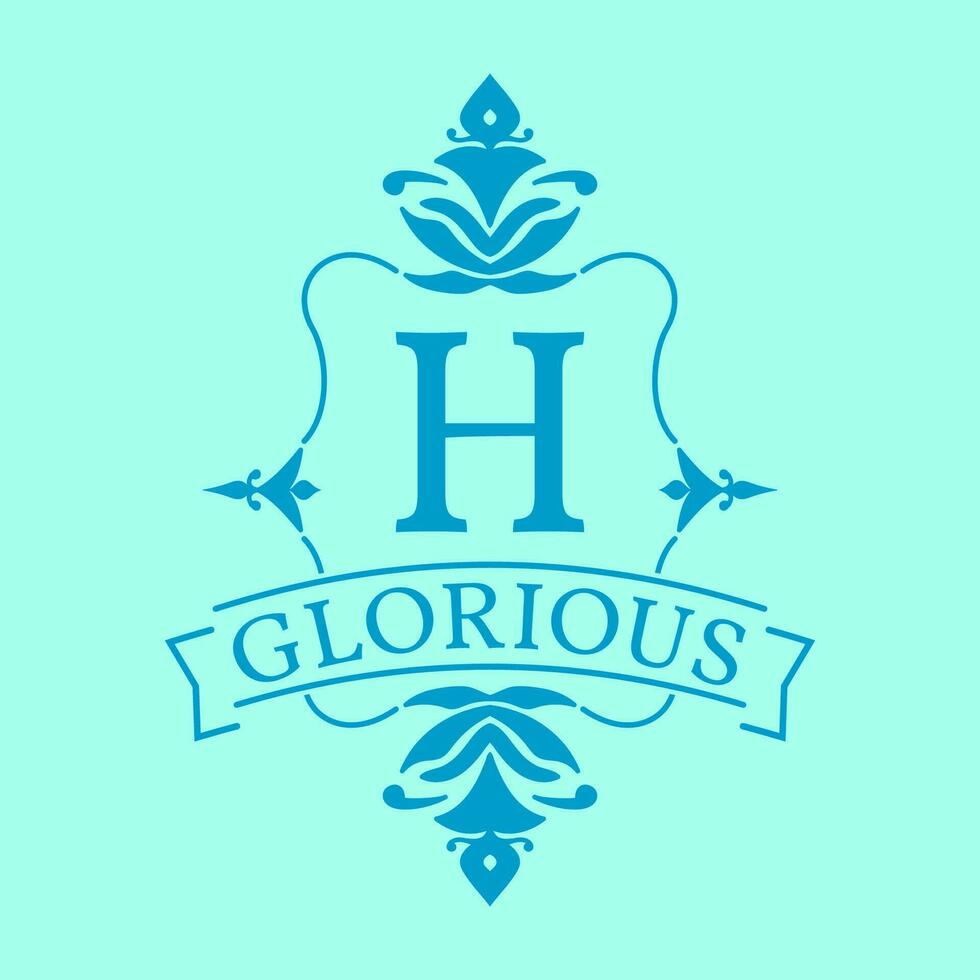 brief h glorieus eerste kader logo vector