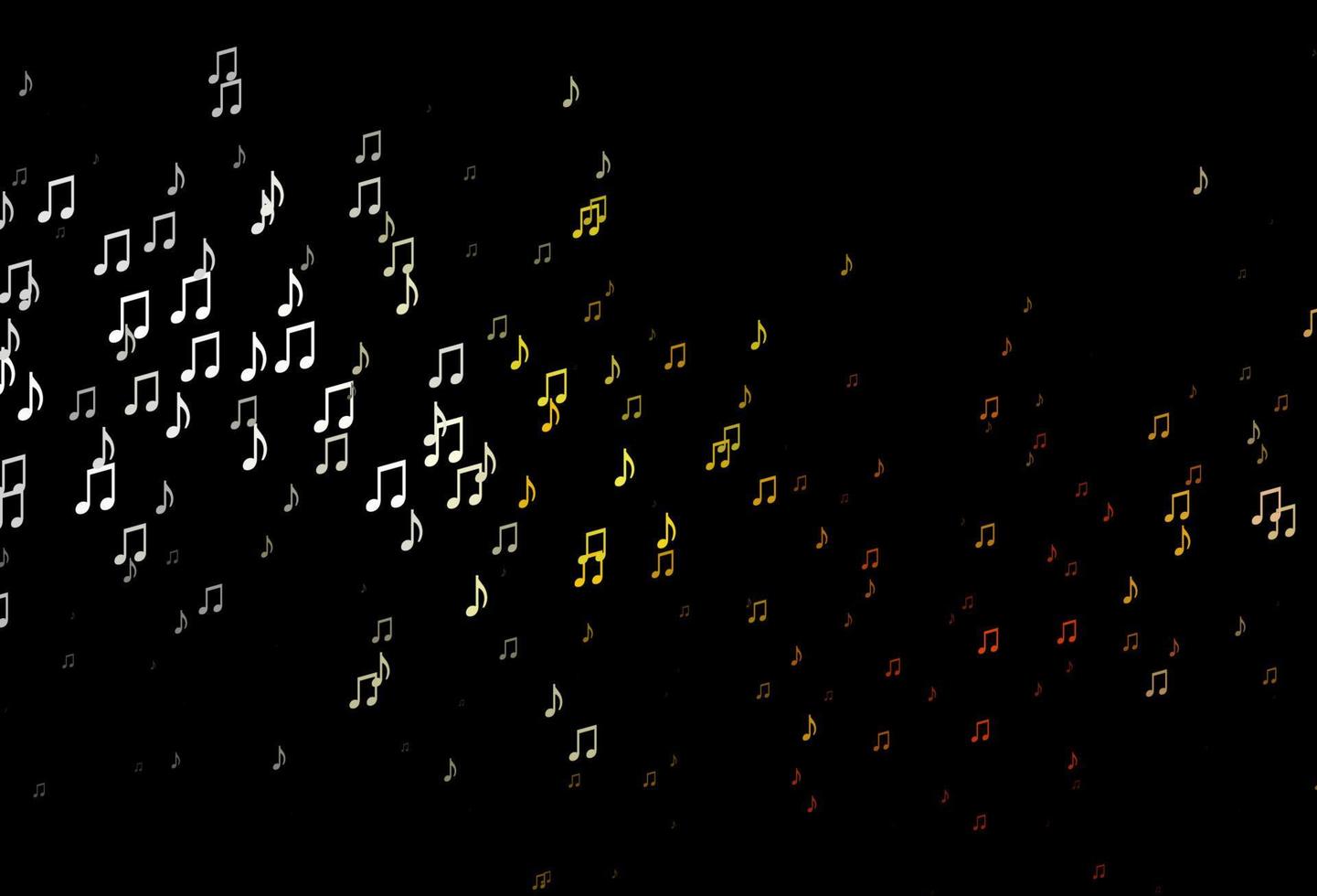 donkergele, oranje vectorachtergrond met muzieknota's. vector