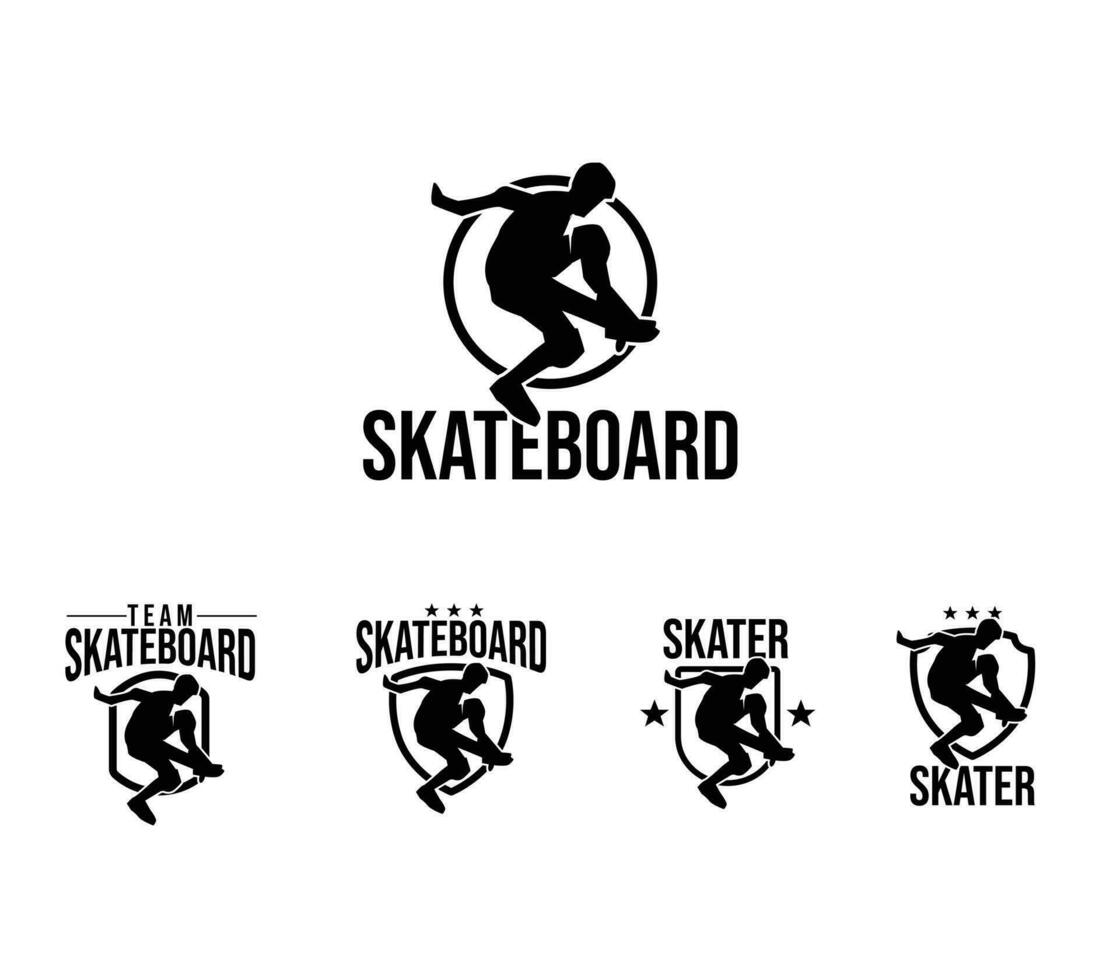 vrij vector skateboard logo reeks