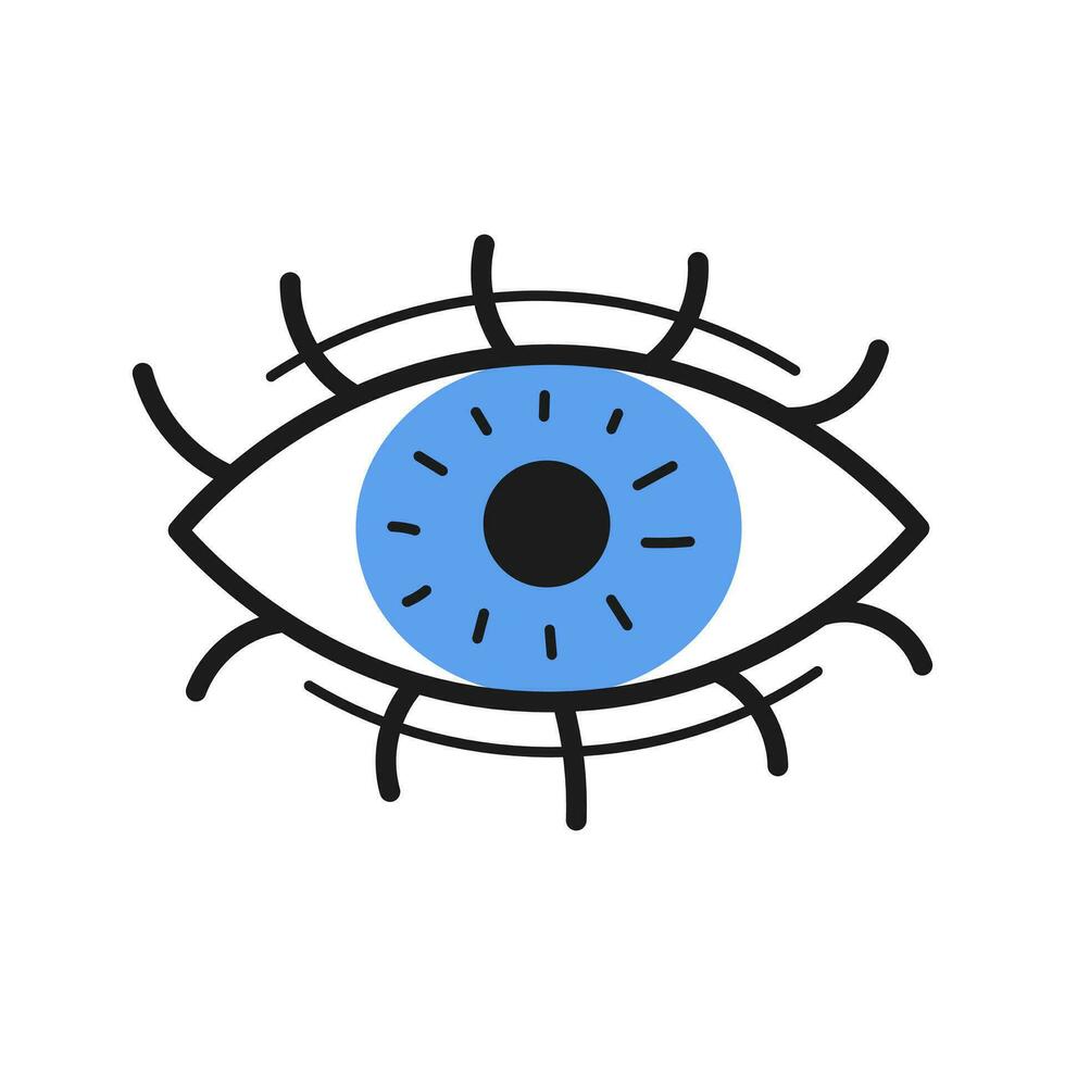 blauw oog met wimpers vector illustratie