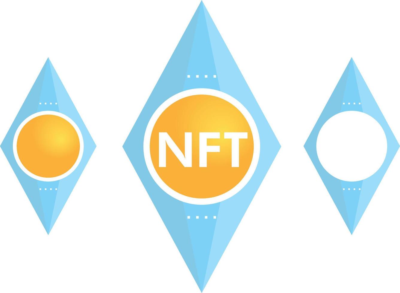 niet-fungible token alternatief logo en illustratie vector