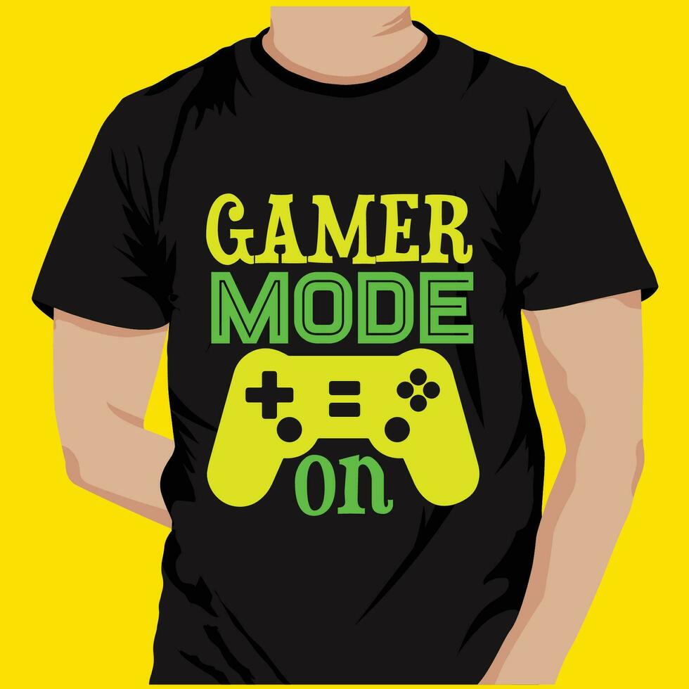 gaming typografie t-shirt ontwerp en bundel vector