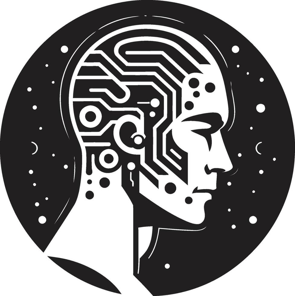 machine intelligentie- icoon ai logo algoritmisch fusie ai embleem ontwerp vector