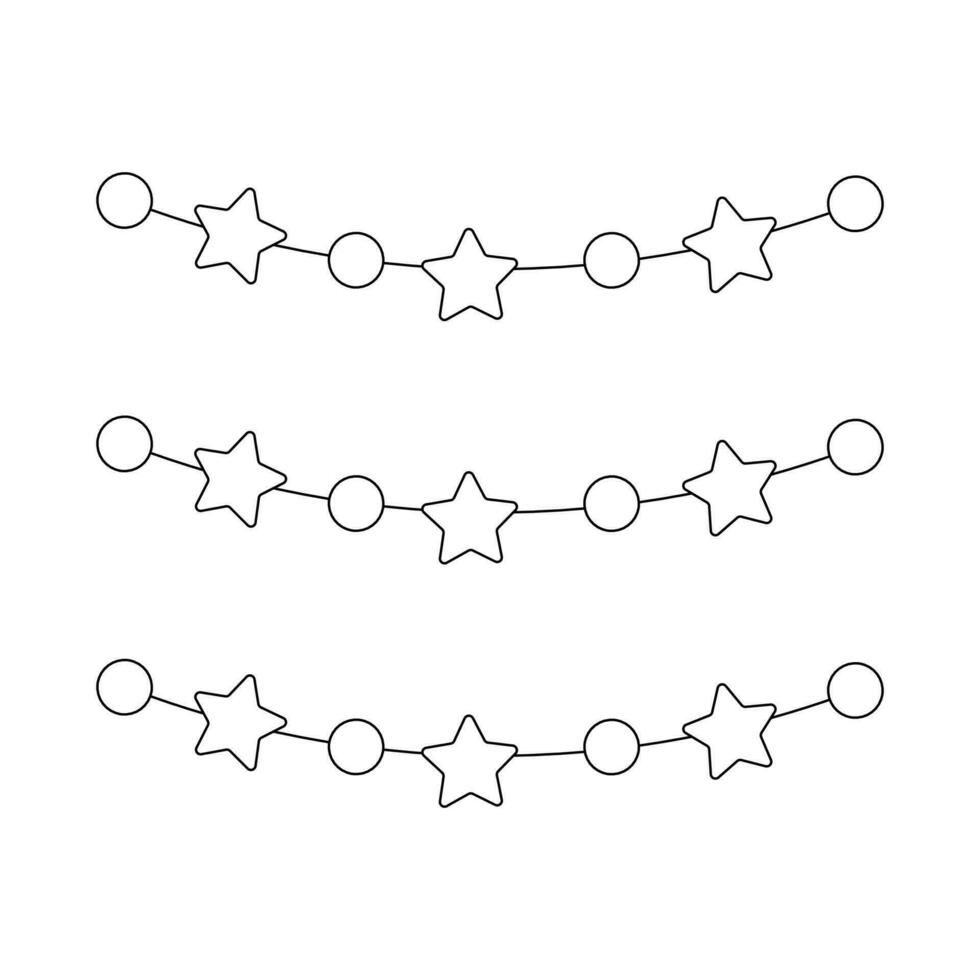 reeks van Kerstmis slinger met sterren. winter vakantie elementen. vector
