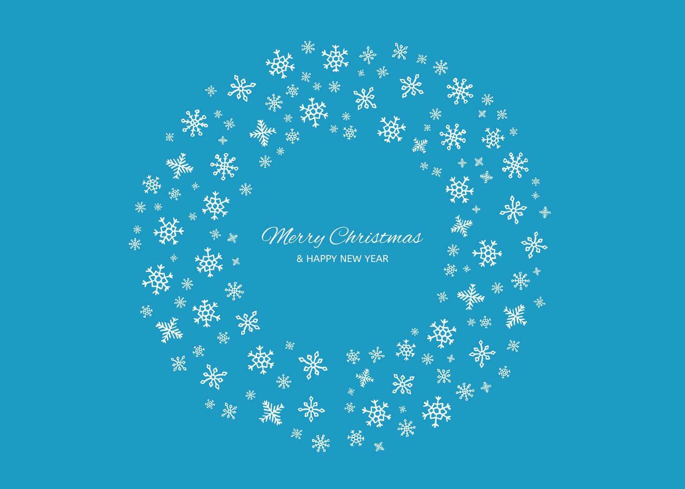 vrolijk Kerstmis achtergrond met sneeuwvlokken in cirkel vector