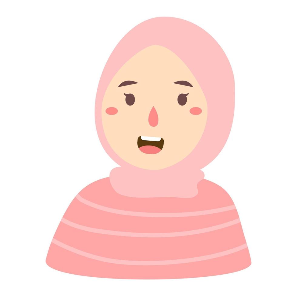 mooie hijab-vrouwen met een gelukkige uitdrukking vector