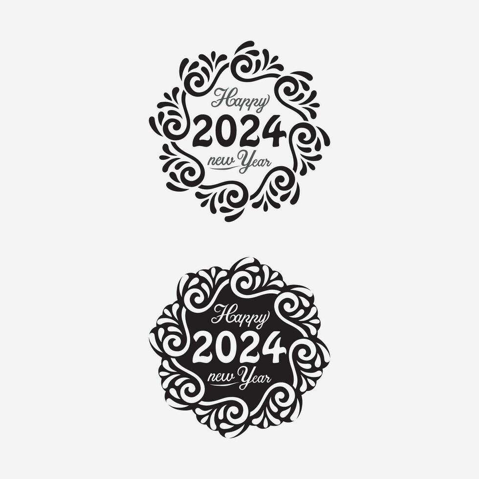 2024 nieuw jaar en Kerstmis logo 2024 aantal ontwerp en illustratie vector