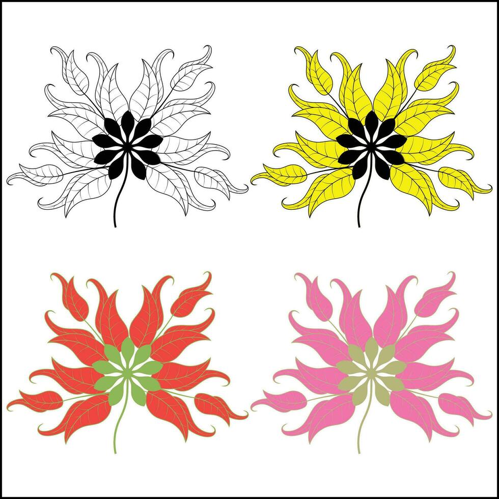 reeks van bloemen, bloemen vector element, bloem vector voor borduurwerk ontwerp