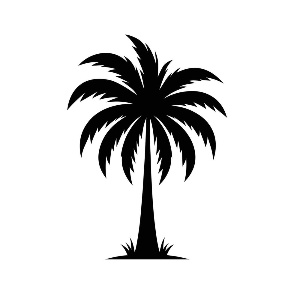 kokosnoot boom zwart Sihouette vector eps.
