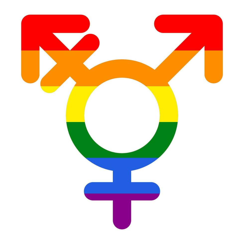kleurrijk regenboog transgender symbool geïsoleerd Aan wit achtergrond. transseksueel lgbt vlag icoon. vector illustratie.