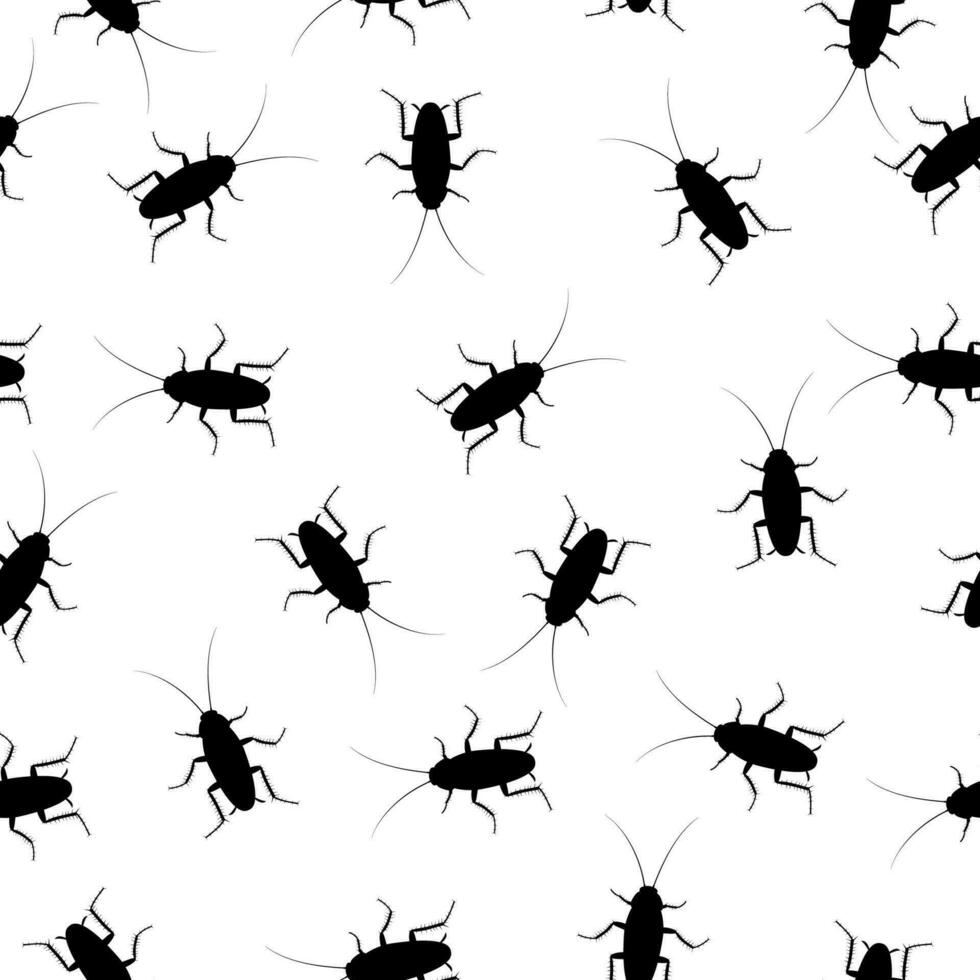 kakkerlak insect naadloos patroon achtergrond, plaag kever top visie. vlak lichaam parasiet vervuiling, kakkerlakken vector illustratie.