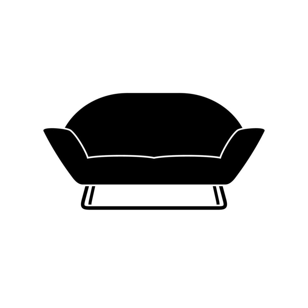 elegant comfortabel sofa icoon geïsoleerd Aan wit achtergrond. bankstel interieur van een leven kamer of kantoor. zacht meubilair voor rust uit en ontspanning huis. vector illustratie.