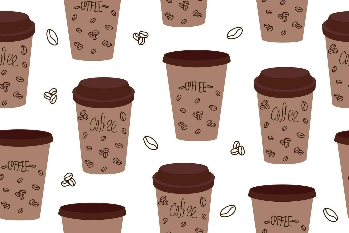 naadloos patroon van koffie kopjes. plastic koffie kop met tekening icoon. vector illustratie. vector. vector illustratie