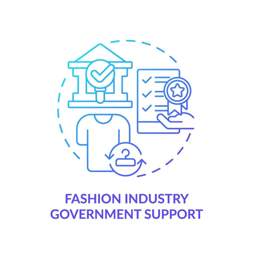 2d helling icoon mode industrie regering ondersteuning concept, gemakkelijk geïsoleerd vector, duurzame mode dun lijn blauw illustratie. vector