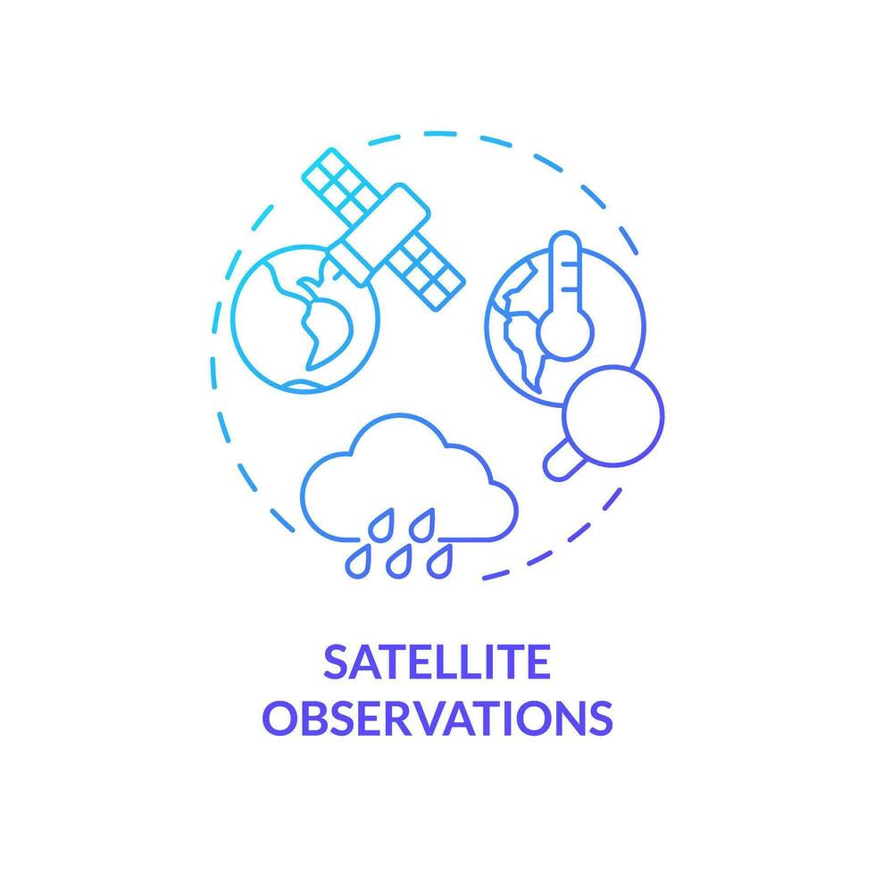 2d helling satelliet observaties icoon, gemakkelijk geïsoleerd vector, klimaat statistieken dun lijn illustratie. vector