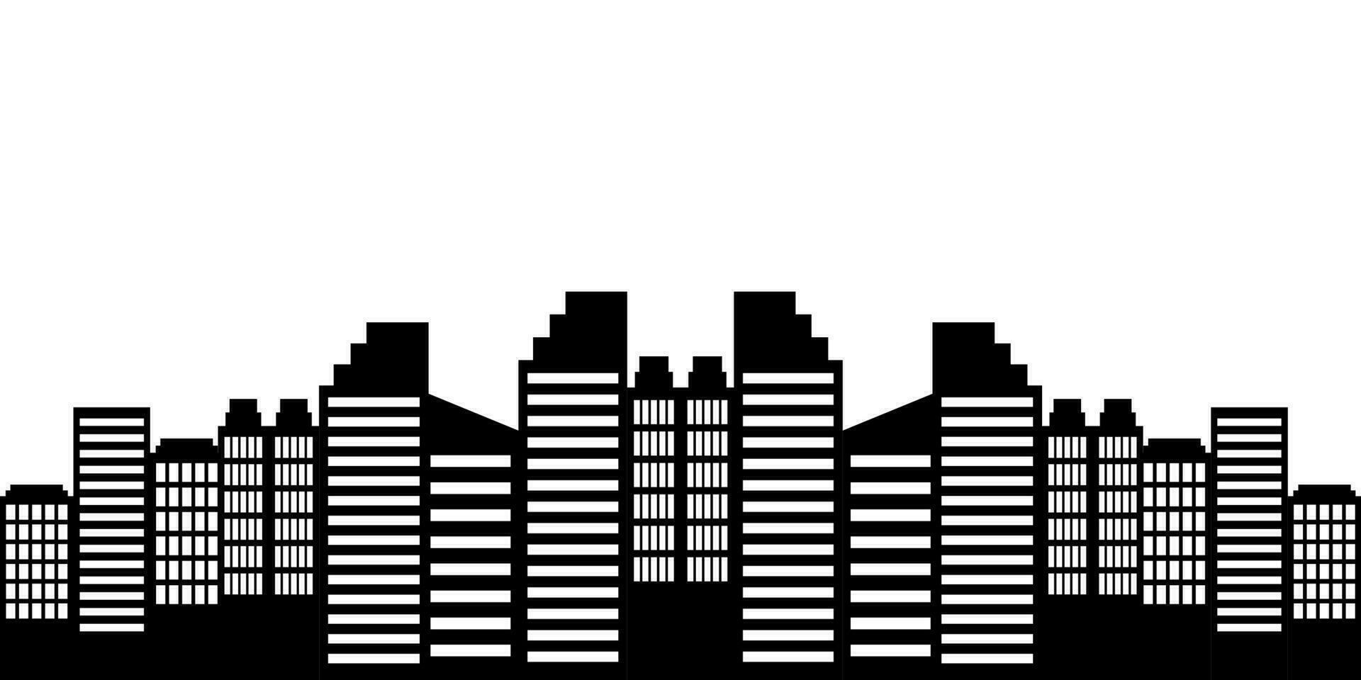 stad landschap silhouet vector. stad gebouwen vlak illustratie vector