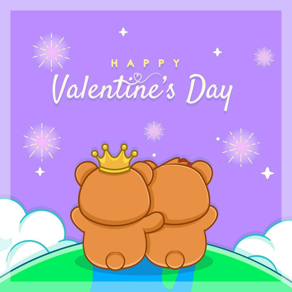 schattig paar beer voor Valentijnsdag dag vector illustratie