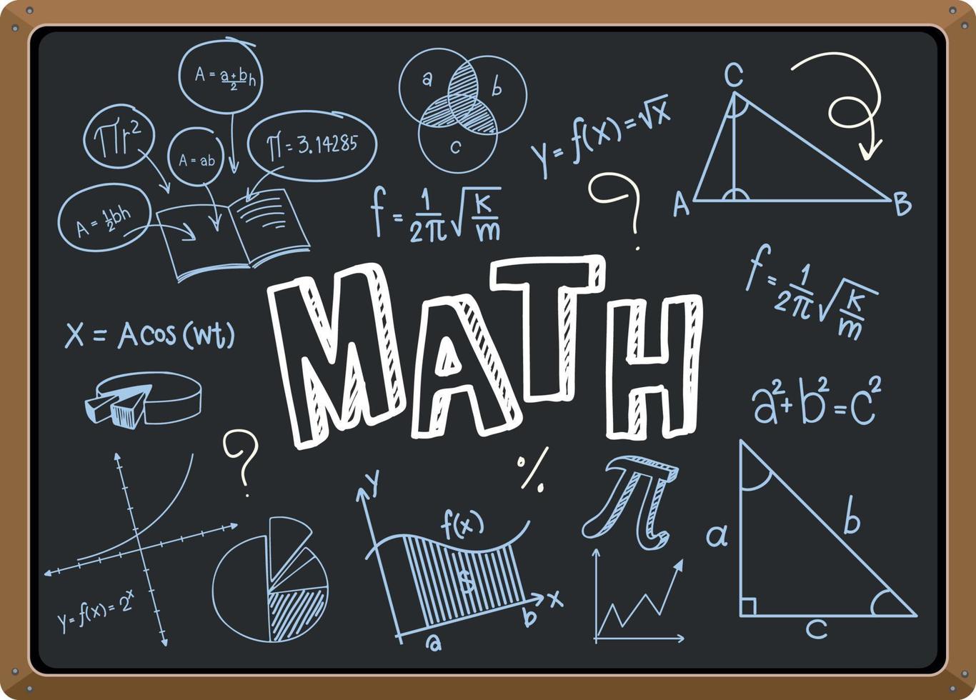 wiskundige formule op blackboard geïsoleerd vector