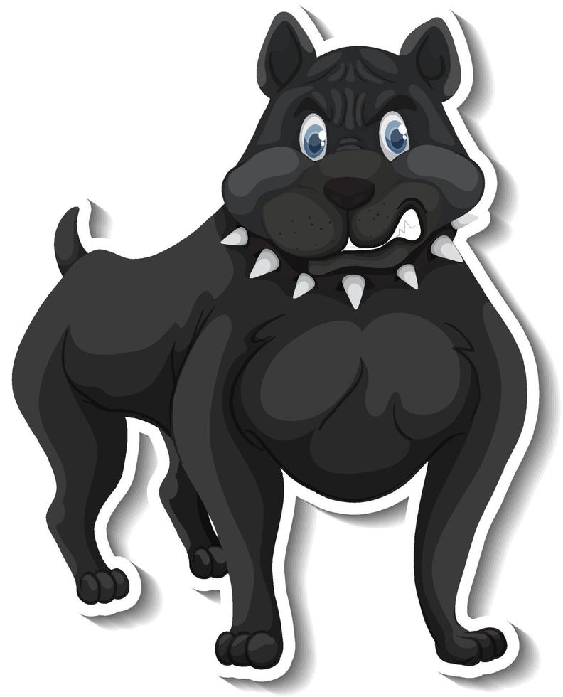 een stickersjabloon van een stripfiguur voor een hond vector