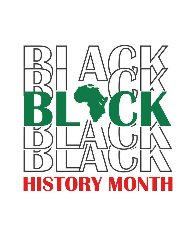 zwart geschiedenis maand logo vector t-shirt ontwerp