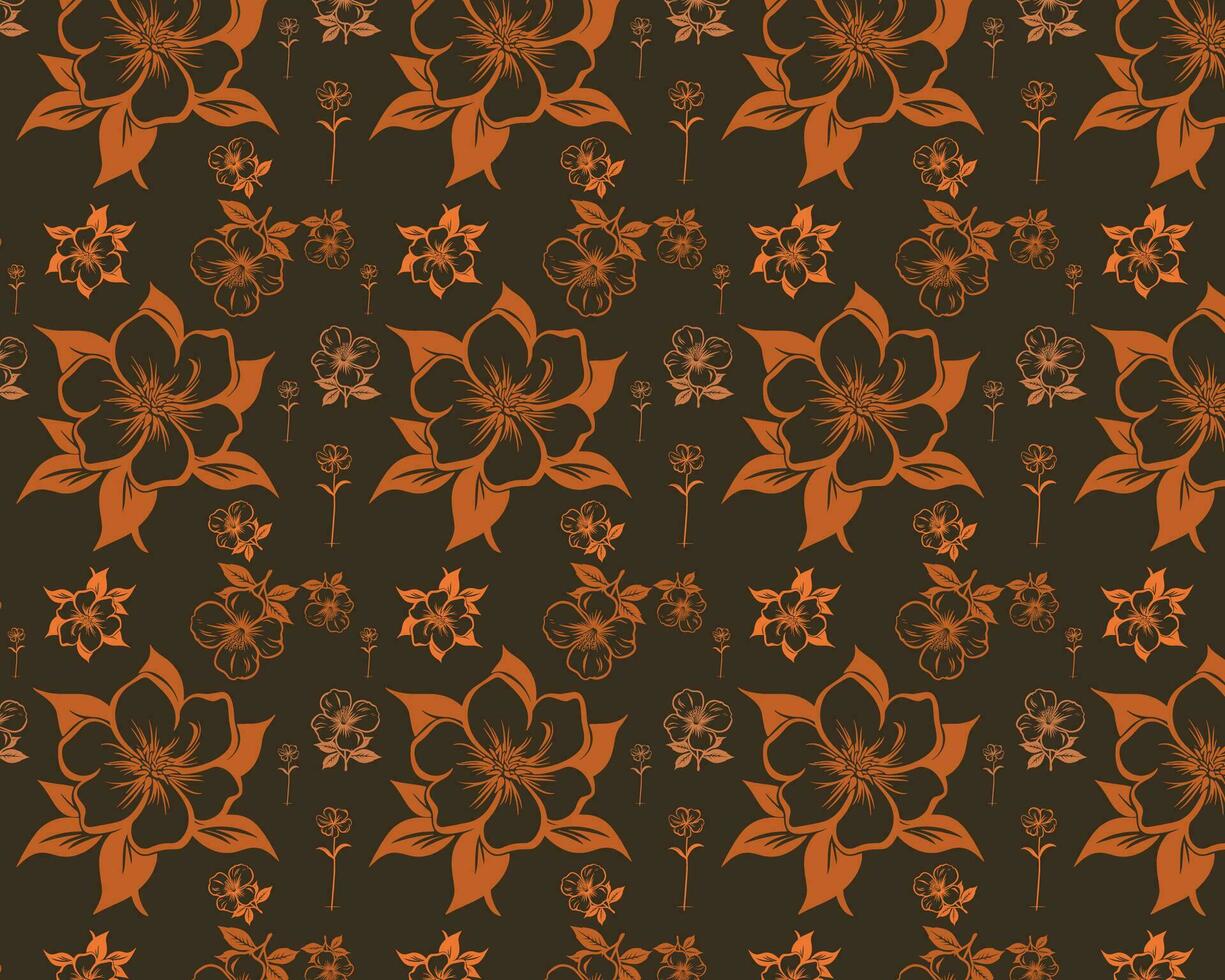 bloemen patroon in oranje en bruin tonen vector