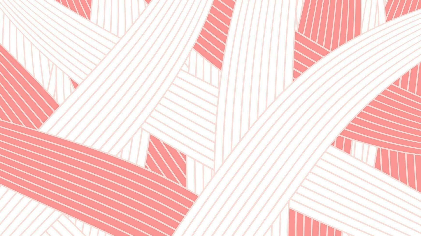 een roze en wit gestreept achtergrond met golvend lijnen, abstract patroon met parallel lijnen, wit en rood kleur, decor voor behang, achtergrond, tekengebied, kaart, vector illustratie