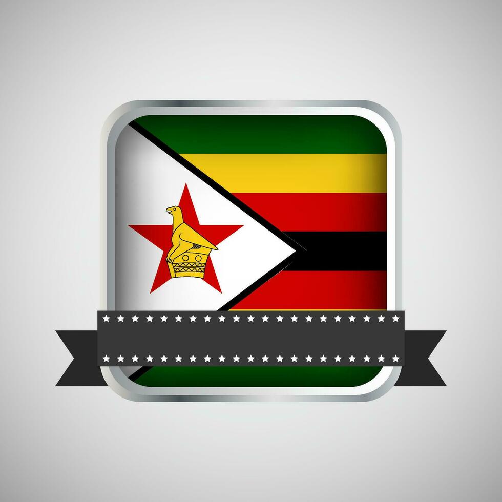 vector ronde banier met Zimbabwe vlag