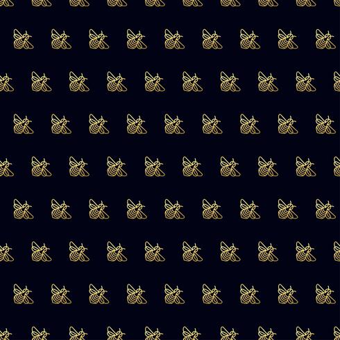 Naadloos patroon met gouden bij vector