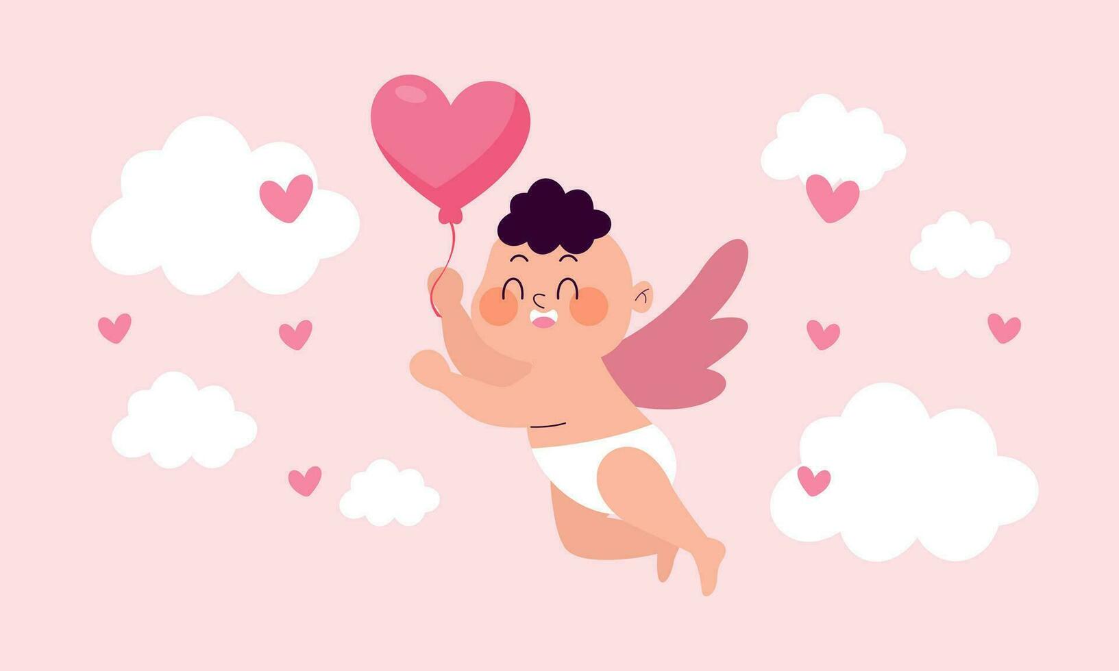 cupido's lucht Valentijn dag achtergrond vector