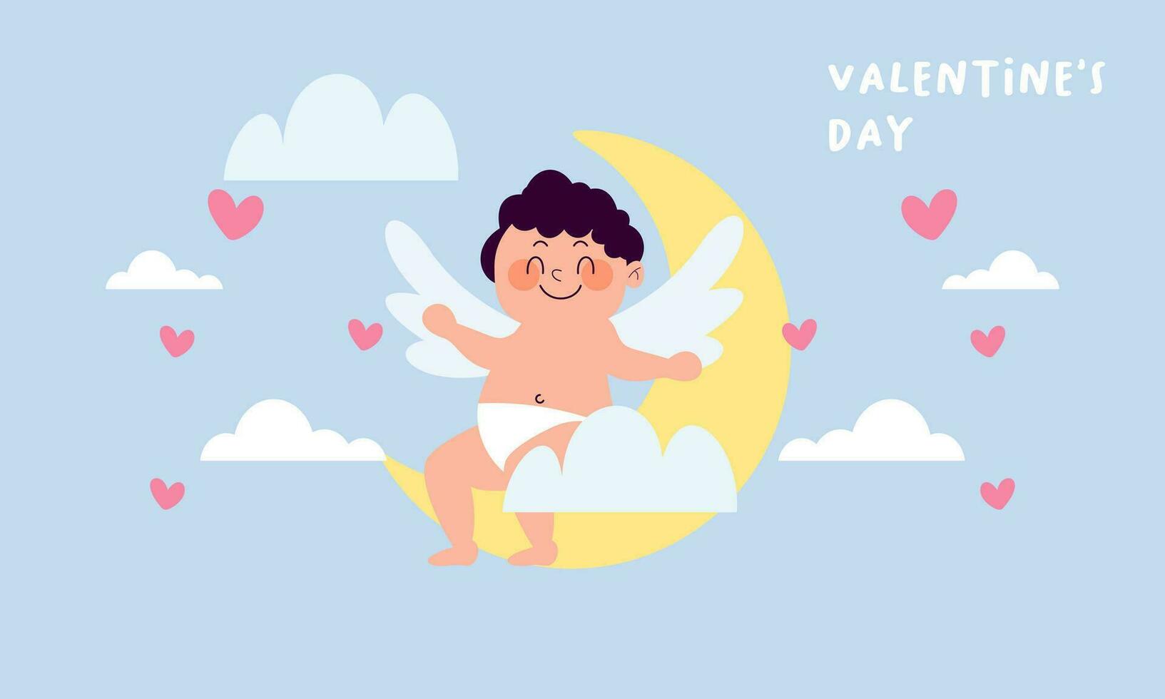 cupido's lucht Valentijn dag achtergrond vector