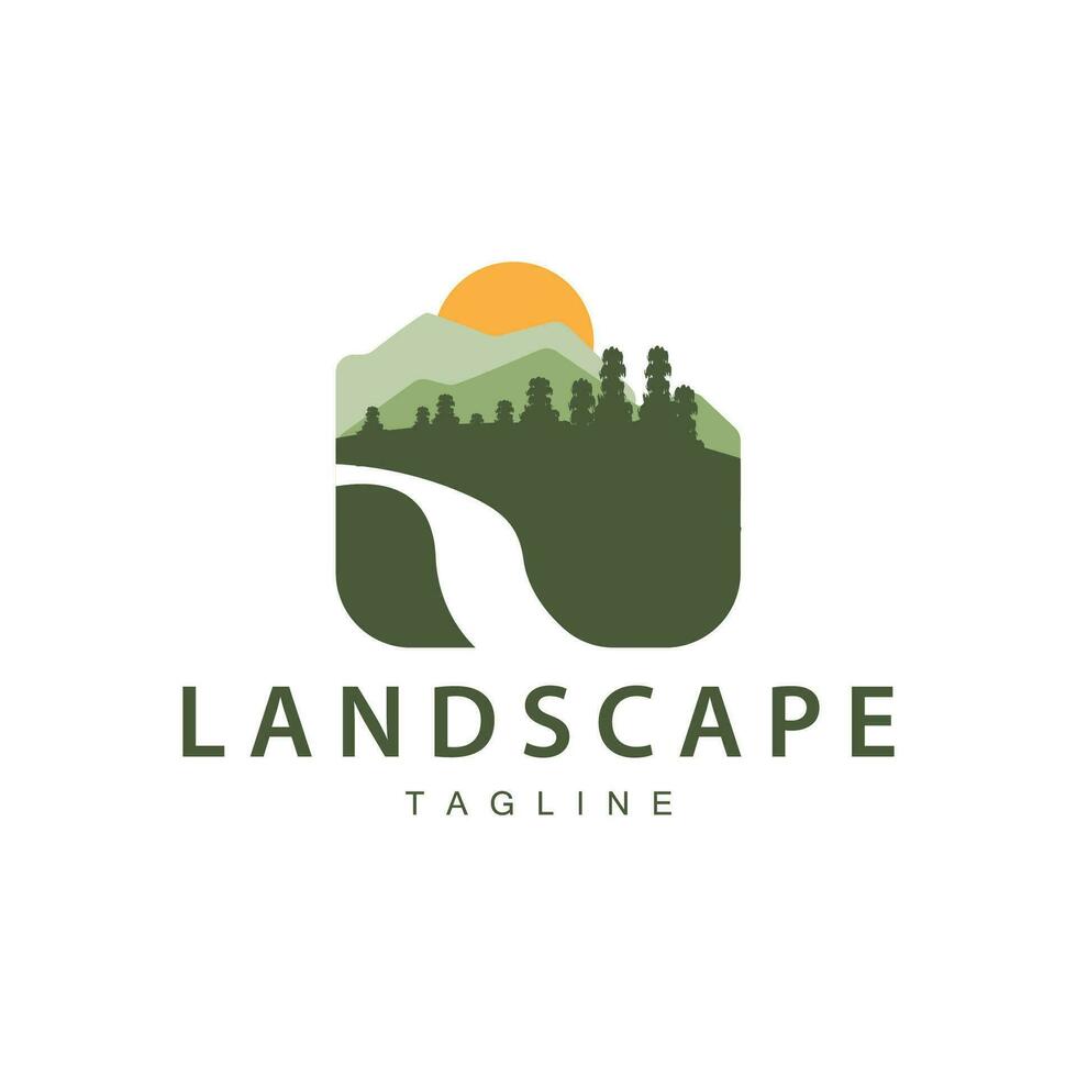 berg logo gemakkelijk ontwerp avontuur model- silhouet landschap gemakkelijk modern stijl merk Product bedrijf vector