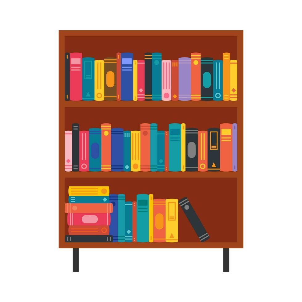 plank vol van boeken vlak illustratie vector