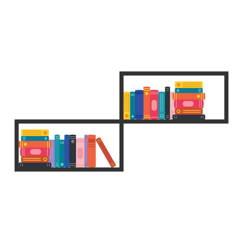 plank vol van boeken vlak illustratie vector