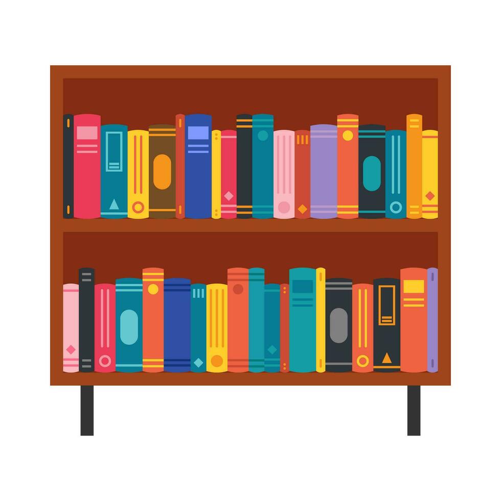 plank vol van boeken vlak illustratie vector