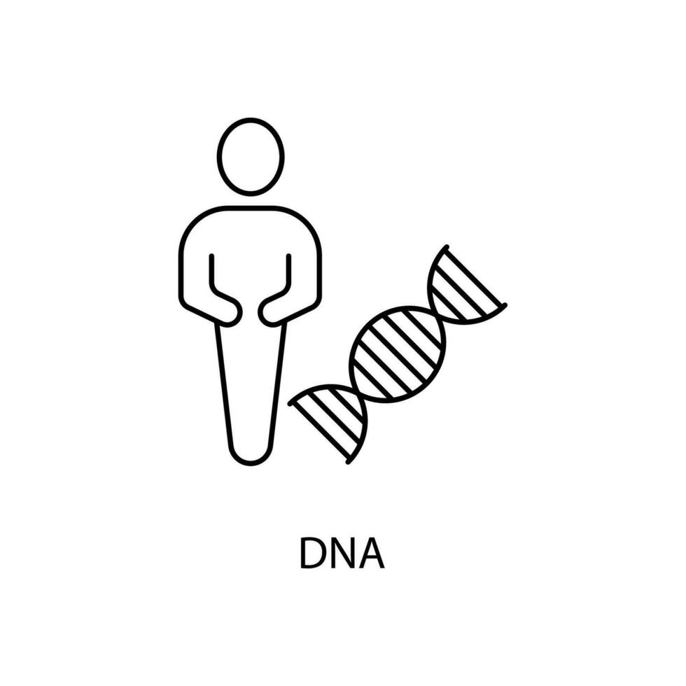 dna concept lijn icoon. gemakkelijk element illustratie.dna concept schets symbool ontwerp. vector