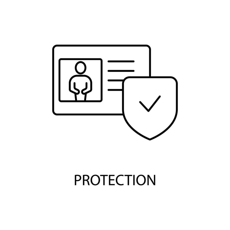 bescherming concept lijn icoon. gemakkelijk element illustratie.bescherming concept schets symbool ontwerp. vector