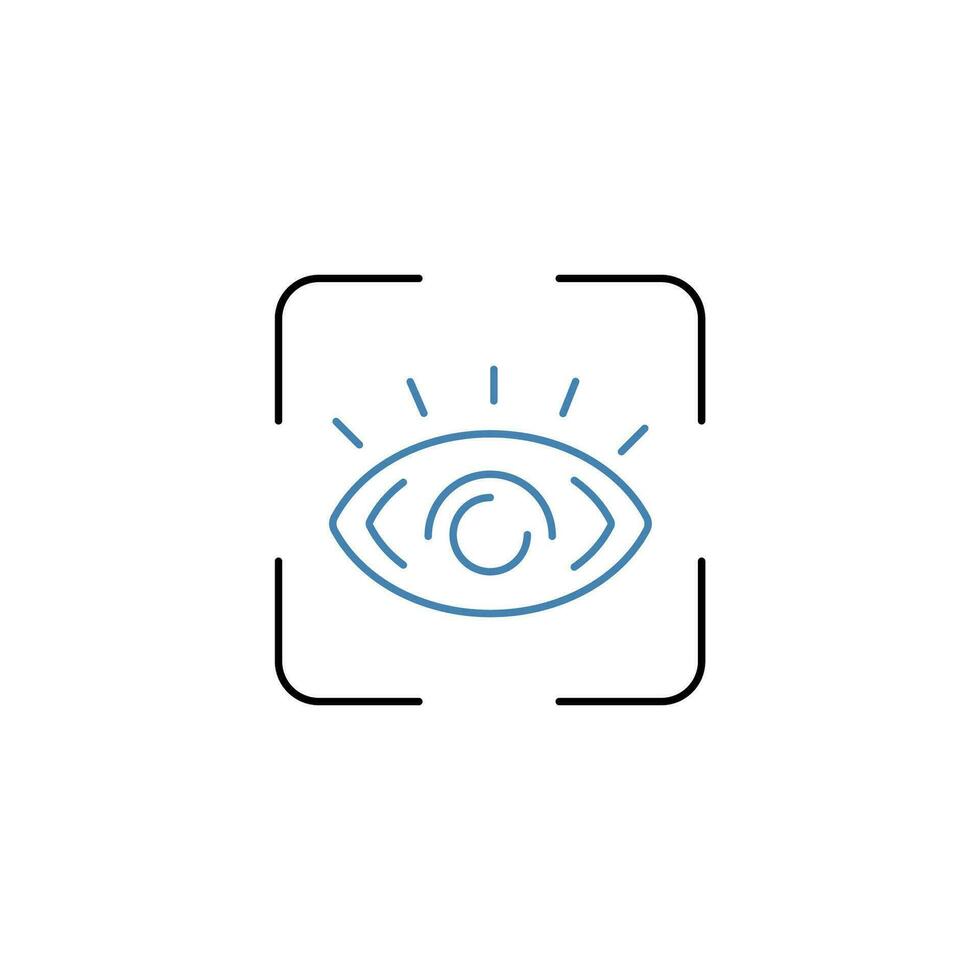 oog scannen concept lijn icoon. gemakkelijk element illustratie.oog scannen concept schets symbool ontwerp. vector