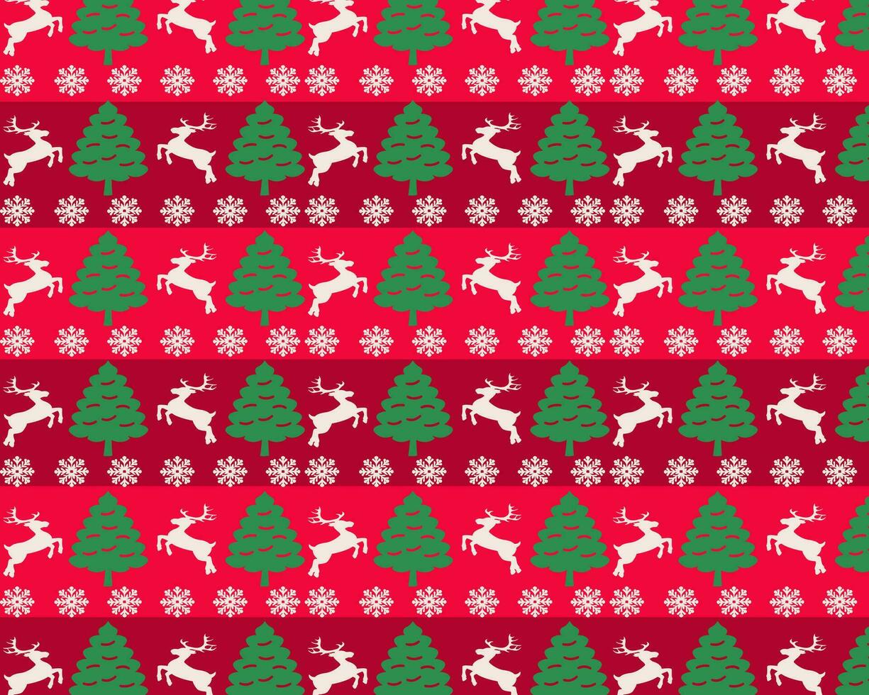 feestelijk Kerstmis patroon met rendier, bomen vector