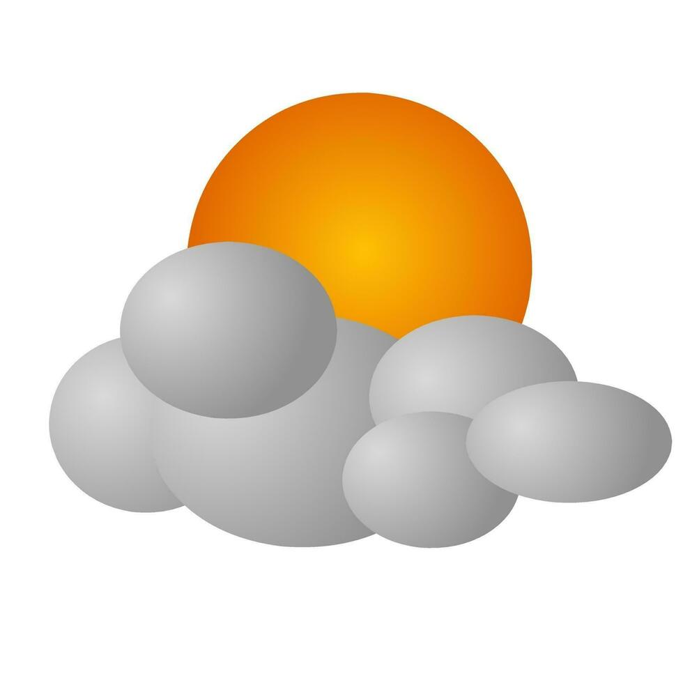 wolken en zon icoon vector illustratie