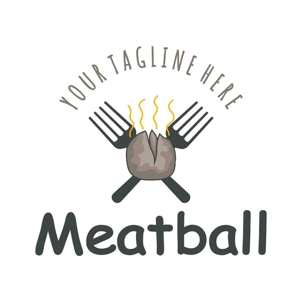 gehaktbal logo ontwerp illustratie sjabloon voor Aziatisch voedsel, verwerkt vlees, restaurant, bedrijf vector